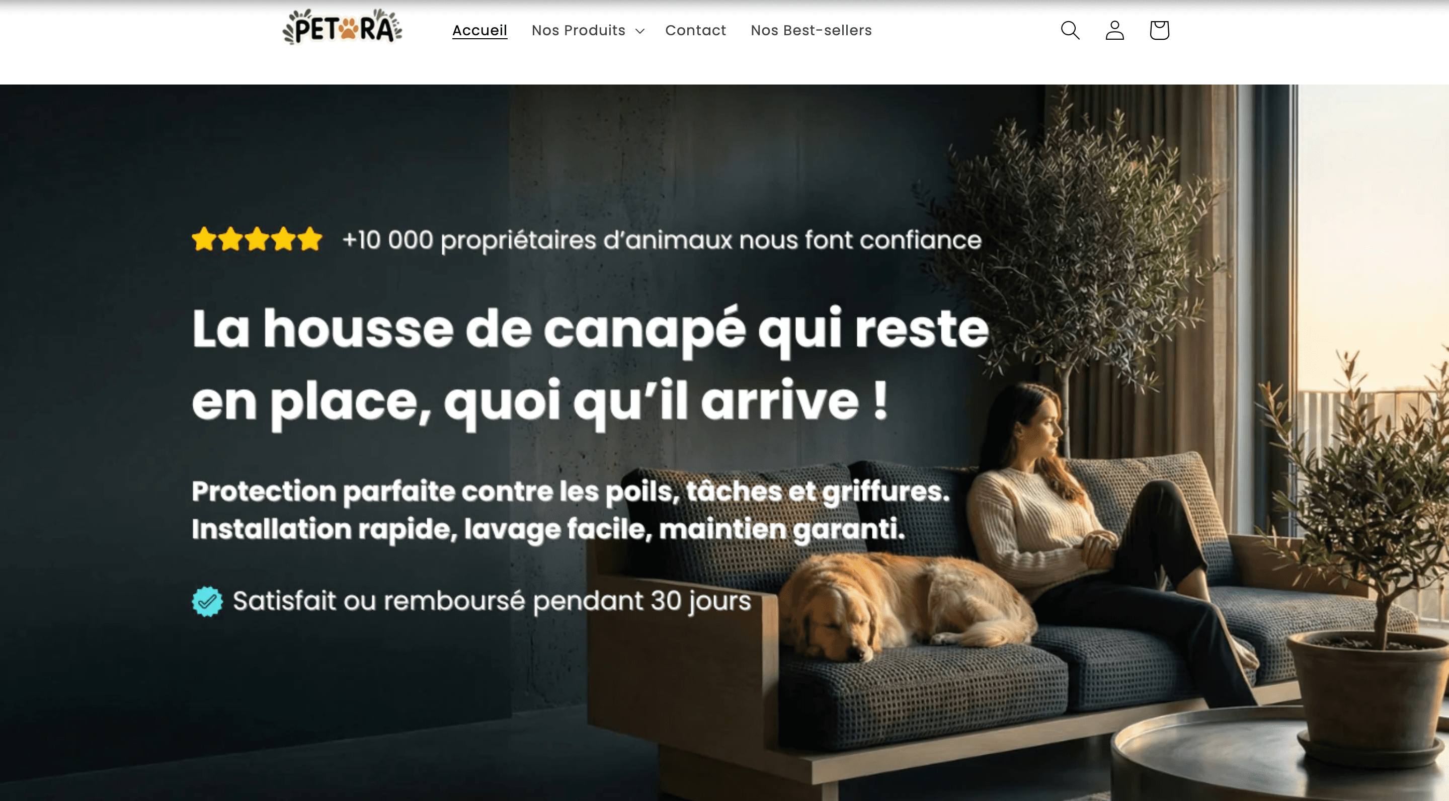 Projet réalisé par Webyvision : site de Petora, E-commerce