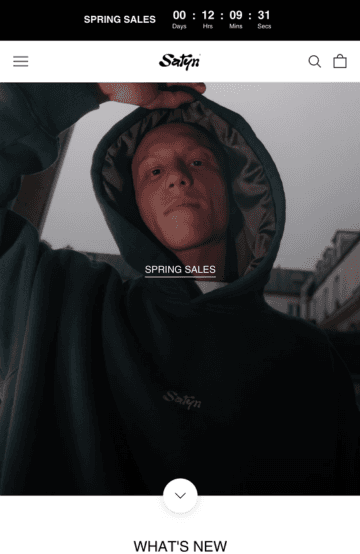 Projet réalisé par Webyvision : site de Satyn, E-commerce